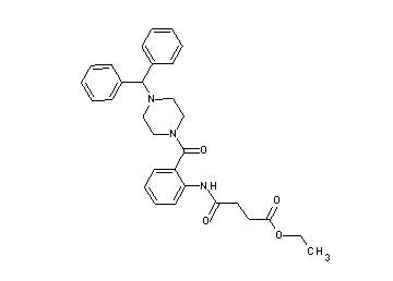 ethyl 4-[(2-{[4-(diphenylmethyl)-1-piperazinyl]carbonyl}phenyl)amino]-4-oxobutanoate