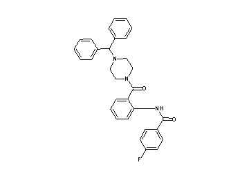 N-(2-{[4-(diphenylmethyl)-1-piperazinyl]carbonyl}phenyl)-4-fluorobenzamide
