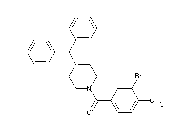 1-(3-bromo-4-methylbenzoyl)-4-(diphenylmethyl)piperazine 1-(3-bromo-4-methylbenzoyl)-4-(diphenylmethyl)piperazine