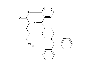 N-(2-{[4-(diphenylmethyl)-1-piperazinyl]carbonyl}phenyl)hexanamide