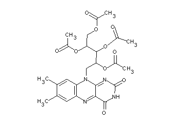 2,3,4,5-tetra-O-acetyl-1-deoxy-1-(7,8-dimethyl-2,4-dioxo-3,4-dihydrobenzo[g]pteridin-10(2H)-yl)pentitol