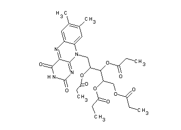 1-deoxy-1-(7,8-dimethyl-2,4-dioxo-3,4-dihydrobenzo[g]pteridin-10(2H)-yl)-2,3,4,5-tetra-O-propionylpentitol