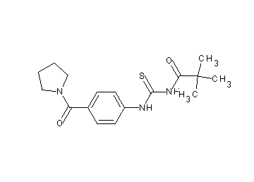 2,2-dimethyl-N-({[4-(1-pyrrolidinylcarbonyl)phenyl]amino}carbonothioyl)propanamide