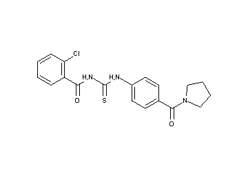 2-chloro-N-({[4-(1-pyrrolidinylcarbonyl)phenyl]amino}carbonothioyl)benzamide