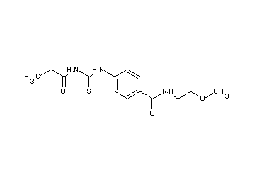 N-(2-methoxyethyl)-4-{[(propionylamino)carbonothioyl]amino}benzamide - Click Image to Close