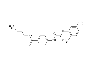 4-{[2-(2,5-dimethylphenoxy)propanoyl]amino}-N-(2-methoxyethyl)benzamide - Click Image to Close
