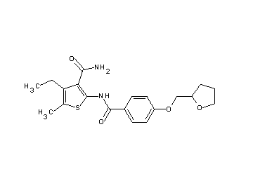 4-ethyl-5-methyl-2-{[4-(tetrahydro-2-furanylmethoxy)benzoyl]amino}-3-thiophenecarboxamide - Click Image to Close
