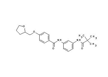 N-{3-[(2,2-dimethylpropanoyl)amino]phenyl}-4-(tetrahydro-2-furanylmethoxy)benzamide