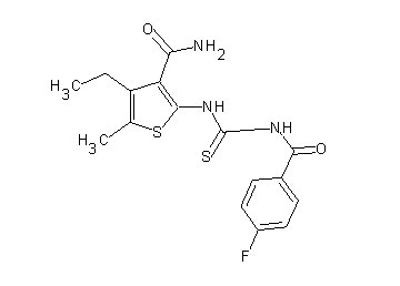 4-ethyl-2-({[(4-fluorobenzoyl)amino]carbonothioyl}amino)-5-methyl-3-thiophenecarboxamide - Click Image to Close