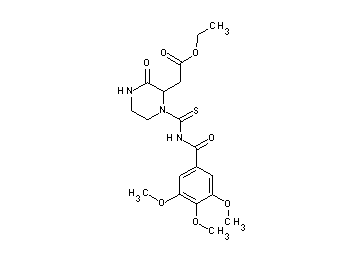 ethyl (3-oxo-1-{[(3,4,5-trimethoxybenzoyl)amino]carbonothioyl}-2-piperazinyl)acetate
