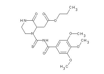 propyl (3-oxo-1-{[(3,4,5-trimethoxybenzoyl)amino]carbonothioyl}-2-piperazinyl)acetate