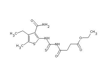 ethyl 4-[({[3-(aminocarbonyl)-4-ethyl-5-methyl-2-thienyl]amino}carbonothioyl)amino]-4-oxobutanoate - Click Image to Close