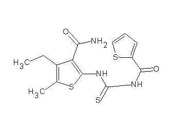 N-({[3-(aminocarbonyl)-4-ethyl-5-methyl-2-thienyl]amino}carbonothioyl)-2-thiophenecarboxamide - Click Image to Close