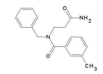 N-(3-amino-3-oxopropyl)-N-benzyl-3-methylbenzamide (non-preferred name)