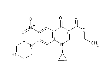 ethyl 1-cyclopropyl-6-nitro-4-oxo-7-(1-piperazinyl)-1,4-dihydro-3-quinolinecarboxylate
