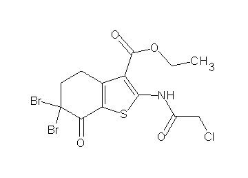 ethyl 6,6-dibromo-2-[(chloroacetyl)amino]-7-oxo-4,5,6,7-tetrahydro-1-benzothiophene-3-carboxylate