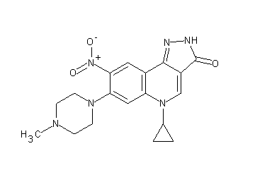 5-cyclopropyl-7-(4-methyl-1-piperazinyl)-8-nitro-2,5-dihydro-3H-pyrazolo[4,3-c]quinolin-3-one