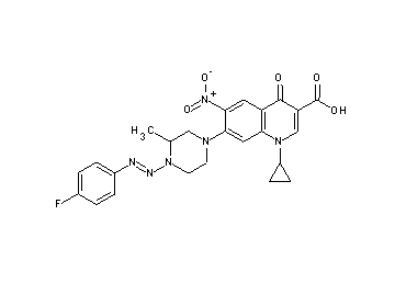 1-cyclopropyl-7-{4-[(4-fluorophenyl)diazenyl]-3-methyl-1-piperazinyl}-6-nitro-4-oxo-1,4-dihydro-3-quinolinecarboxylic acid