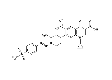 7-(4-{[4-(aminosulfonyl)phenyl]diazenyl}-3-methyl-1-piperazinyl)-1-cyclopropyl-6-nitro-4-oxo-1,4-dihydro-3-quinolinecarboxyli
