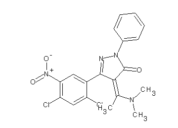 5-(2,4-dichloro-5-nitrophenyl)-4-[1-(dimethylamino)ethylidene]-2-phenyl-2,4-dihydro-3H-pyrazol-3-one