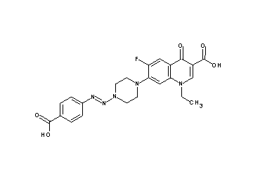 7-{4-[(4-carboxyphenyl)diazenyl]-1-piperazinyl}-1-ethyl-6-fluoro-4-oxo-1,4-dihydro-3-quinolinecarboxylic acid