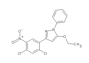 3-(2,4-dichloro-5-nitrophenyl)-5-ethoxy-1-phenyl-1H-pyrazole 3-(2,4-dichloro-5-nitrophenyl)-5-ethoxy-1-phenyl-1H-pyrazole