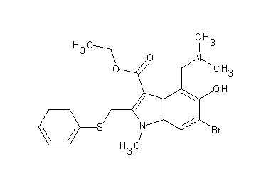 ethyl 6-bromo-4-[(dimethylamino)methyl]-5-hydroxy-1-methyl-2-[(phenylsulfanyl)methyl]-1H-indole-3-carboxylate