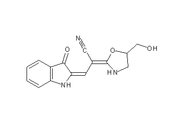 2-[5-(hydroxymethyl)-1,3-oxazolidin-2-ylidene]-3-(3-oxo-1,3-dihydro-2H-indol-2-ylidene)propanenitrile