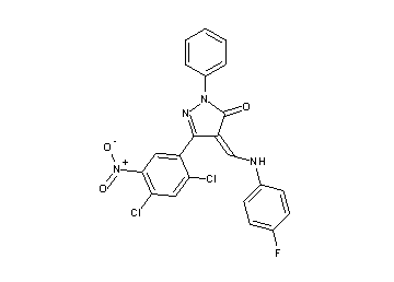 5-(2,4-dichloro-5-nitrophenyl)-4-{[(4-fluorophenyl)amino]methylene}-2-phenyl-2,4-dihydro-3H-pyrazol-3-one