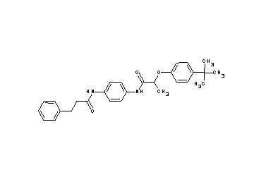 2-(4-tert-butylphenoxy)-N-{4-[(3-phenylpropanoyl)amino]phenyl}propanamide