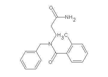 N-(3-amino-3-oxopropyl)-N-benzyl-2-methylbenzamide (non-preferred name)