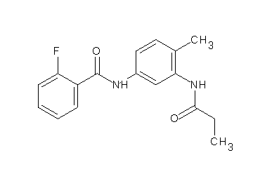 2-fluoro-N-[4-methyl-3-(propionylamino)phenyl]benzamide
