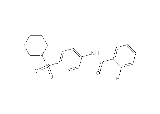 2-fluoro-N-[4-(1-piperidinylsulfonyl)phenyl]benzamide