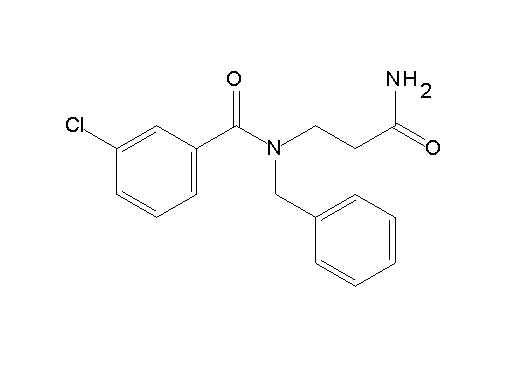 N-(3-amino-3-oxopropyl)-N-benzyl-3-chlorobenzamide (non-preferred name)