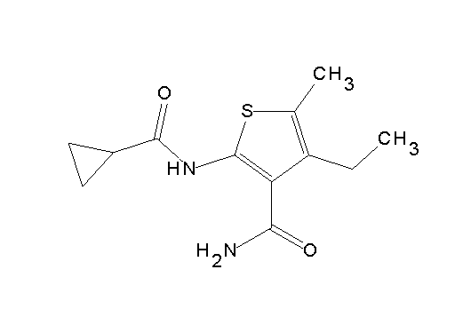 2-[(cyclopropylcarbonyl)amino]-4-ethyl-5-methyl-3-thiophenecarboxamide
