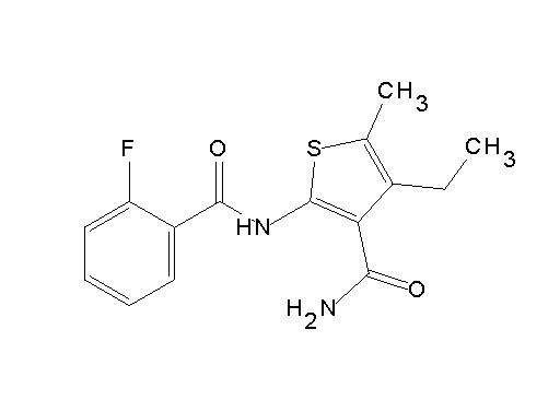 4-ethyl-2-[(2-fluorobenzoyl)amino]-5-methyl-3-thiophenecarboxamide