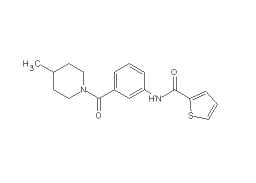 N-{3-[(4-methyl-1-piperidinyl)carbonyl]phenyl}-2-thiophenecarboxamide