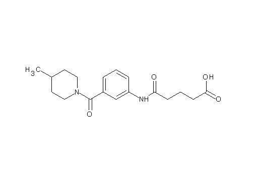 5-({3-[(4-methyl-1-piperidinyl)carbonyl]phenyl}amino)-5-oxopentanoic acid