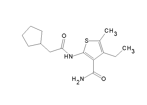 2-[(cyclopentylacetyl)amino]-4-ethyl-5-methyl-3-thiophenecarboxamide