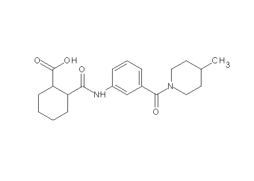 2-[({3-[(4-methyl-1-piperidinyl)carbonyl]phenyl}amino)carbonyl]cyclohexanecarboxylic acid