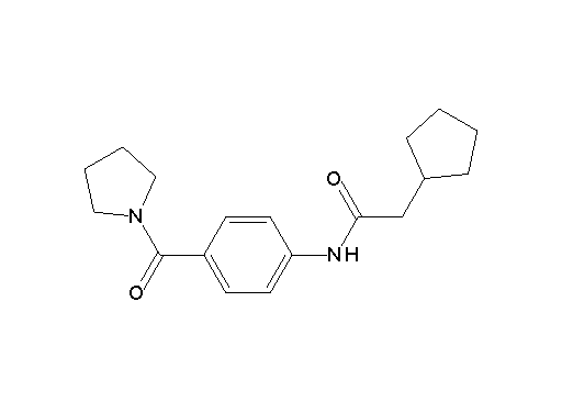 2-cyclopentyl-N-[4-(1-pyrrolidinylcarbonyl)phenyl]acetamide