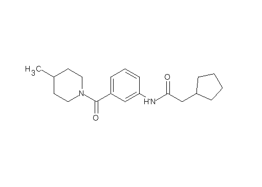 2-cyclopentyl-N-{3-[(4-methyl-1-piperidinyl)carbonyl]phenyl}acetamide
