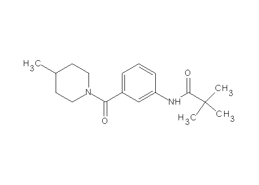 2,2-dimethyl-N-{3-[(4-methyl-1-piperidinyl)carbonyl]phenyl}propanamide