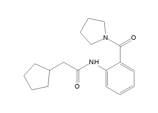 2-cyclopentyl-N-[2-(1-pyrrolidinylcarbonyl)phenyl]acetamide