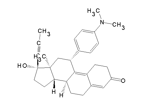 11-[4-(dimethylamino)phenyl]-17-hydroxy-17-(1-propyn-1-yl)estra-4,9-dien-3-one