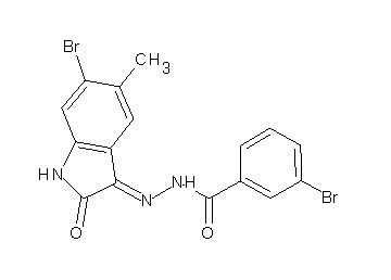3-bromo-N'-(6-bromo-5-methyl-2-oxo-1,2-dihydro-3H-indol-3-ylidene)benzohydrazide
