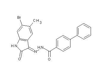 N'-(6-bromo-5-methyl-2-oxo-1,2-dihydro-3H-indol-3-ylidene)-4-biphenylcarbohydrazide