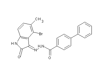 N'-(4-bromo-5-methyl-2-oxo-1,2-dihydro-3H-indol-3-ylidene)-4-biphenylcarbohydrazide - Click Image to Close