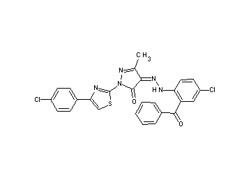4-[(2-benzoyl-4-chlorophenyl)hydrazono]-2-[4-(4-chlorophenyl)-1,3-thiazol-2-yl]-5-methyl-2,4-dihydro-3H-pyrazol-3-one