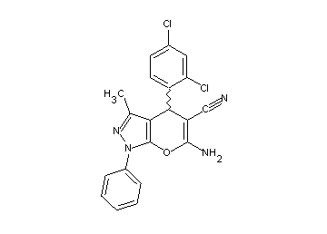 6-amino-4-(2,4-dichlorophenyl)-3-methyl-1-phenyl-1,4-dihydropyrano[2,3-c]pyrazole-5-carbonitrile